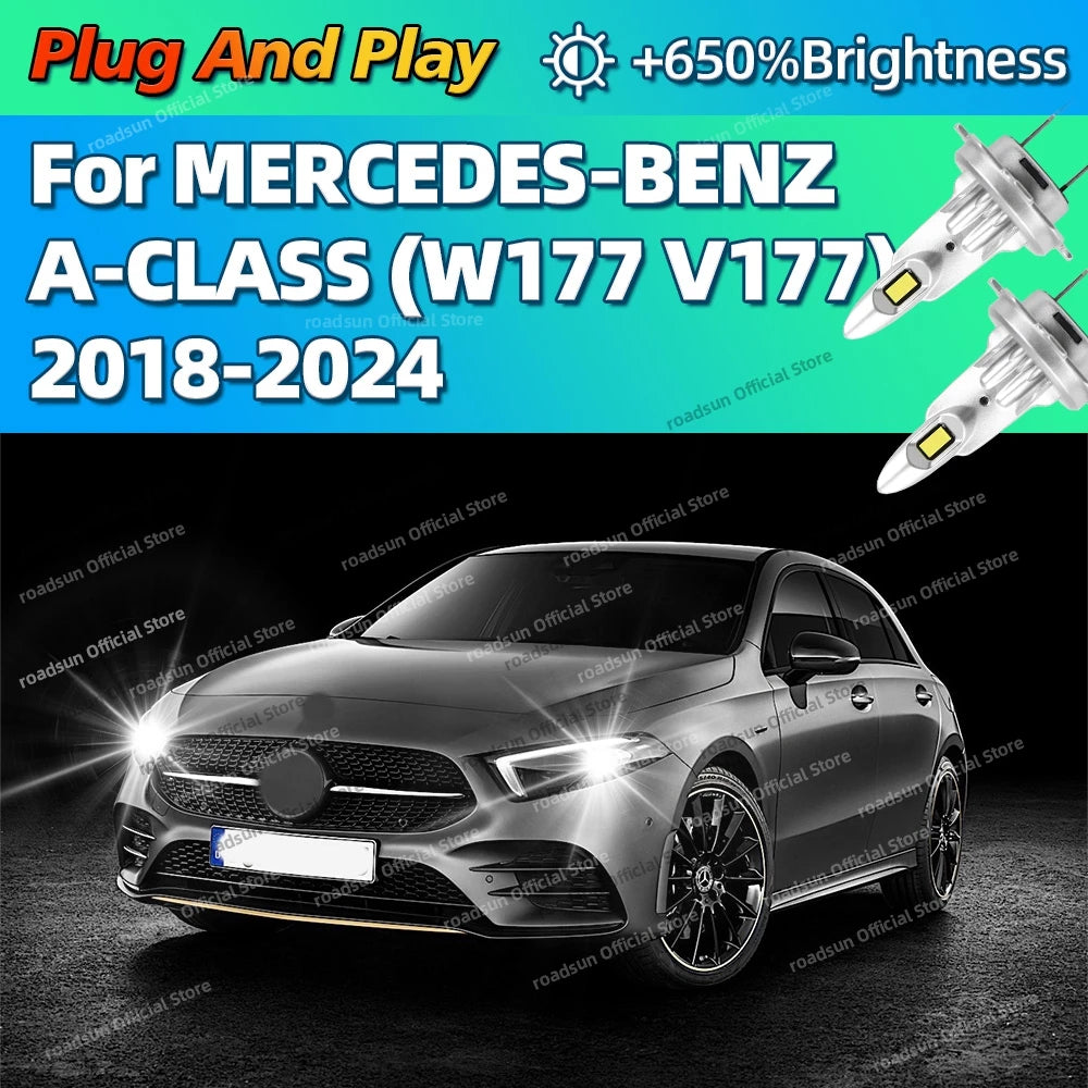 2/4Pcs High Power Headlight Car LED Lights Bulbs 160W For MERCEDES-BENZ A-CLASS W177 V177