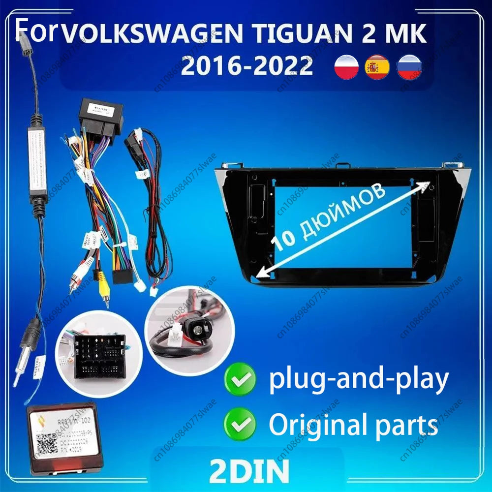 10 inch For VOLKSWAGEN TIGUAN 2 MK 2016-2022 Car Radio Fascias Android MP5 Stereo Player 2