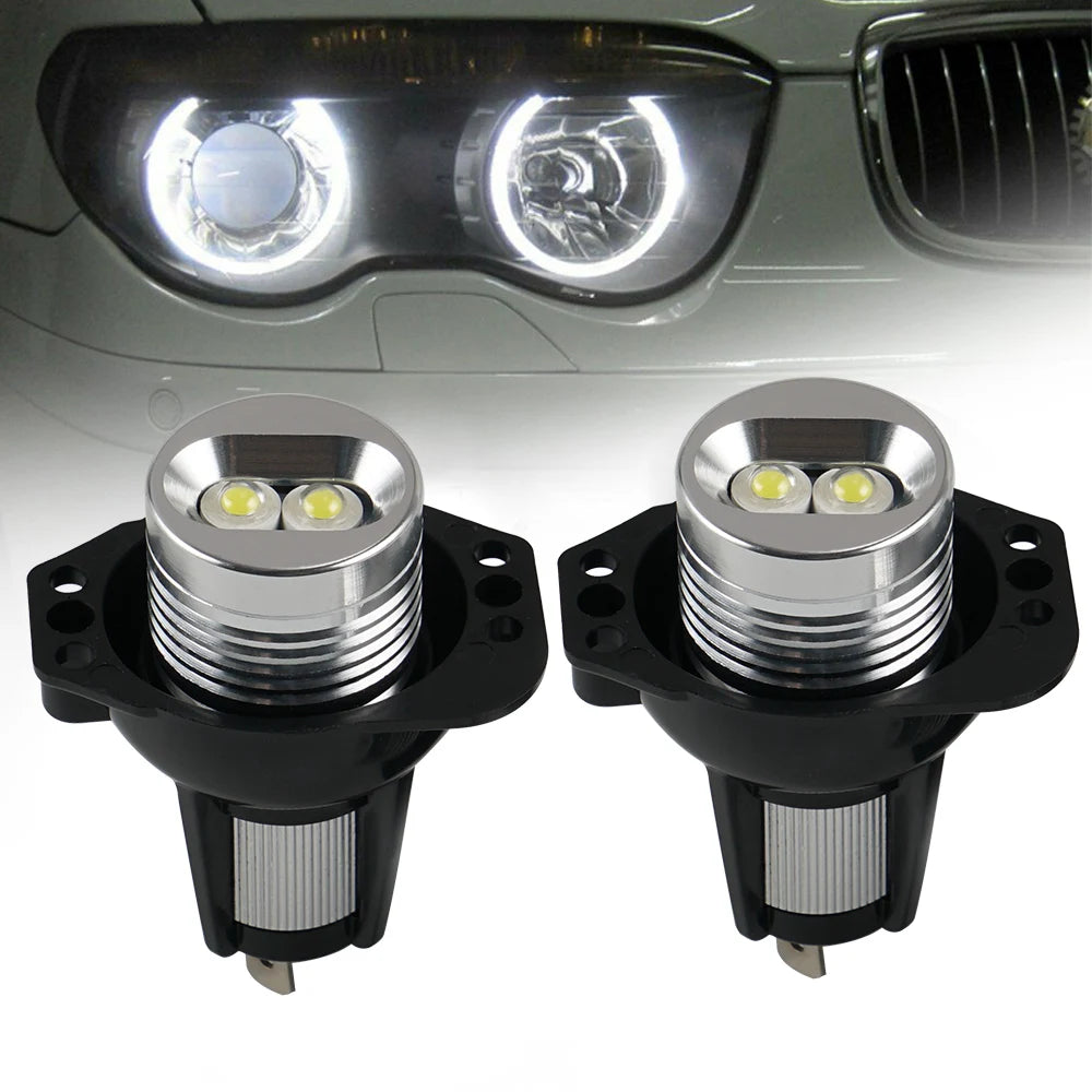 For BMW E90 E91 325i 325xi 328i 328xi 335i 335xi M3, 2pcs 10W LED Angel Eyes Ring Marker B