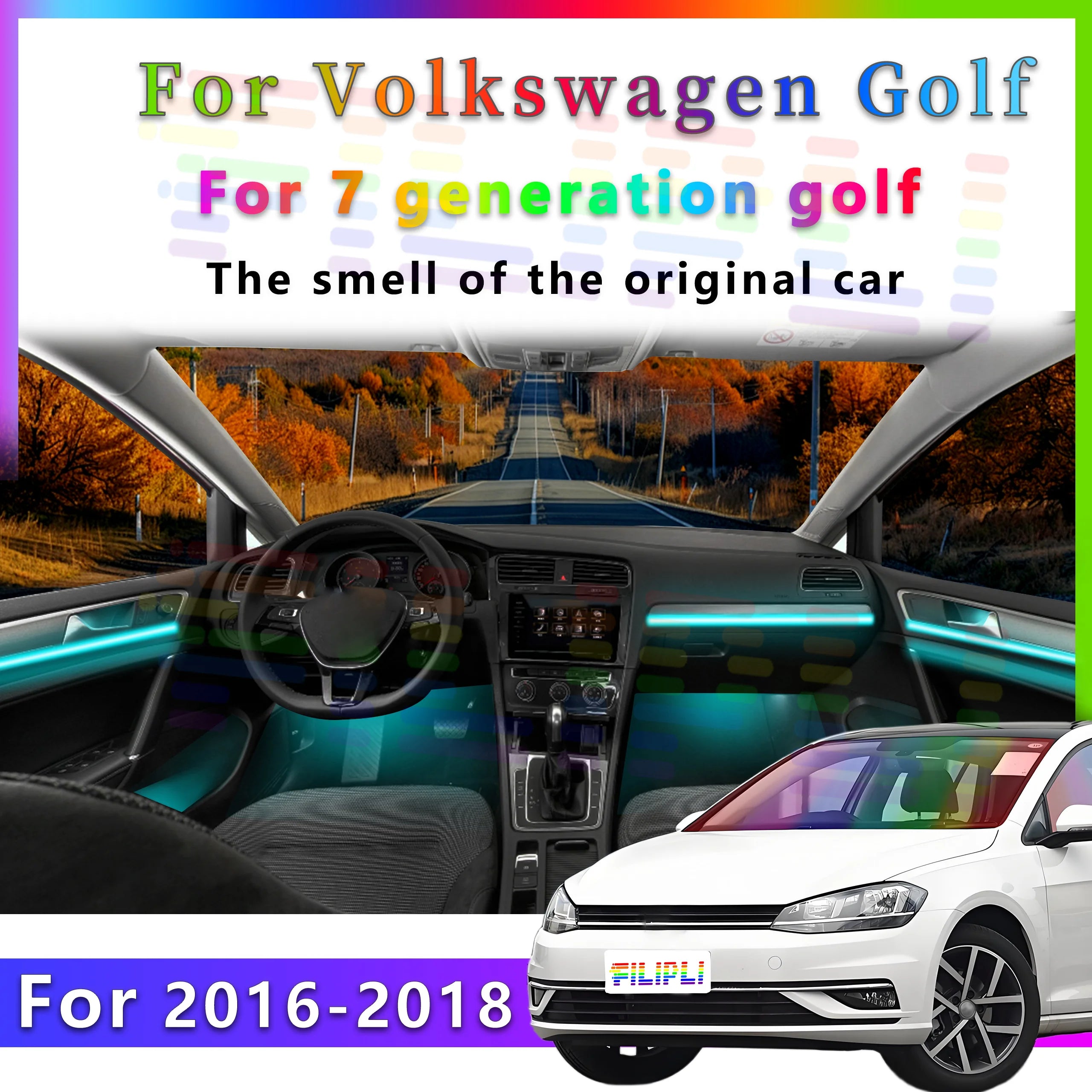 RGB - Ambient Light - for VW MK7 - App Control - Car Interior Lighting | AUTOKITSHOP