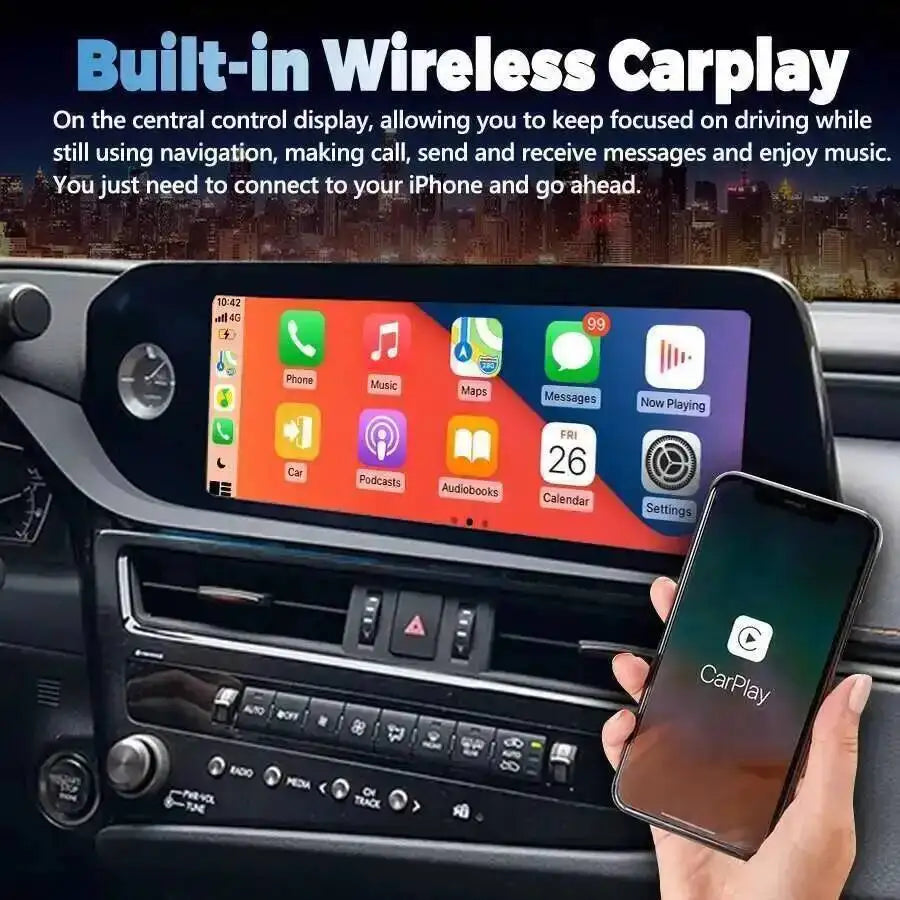 12.3inch GPS Wifi Stereo For Lexus ES ES300h ES350h ES300 ES330 ES350 2022 Android14 Car R