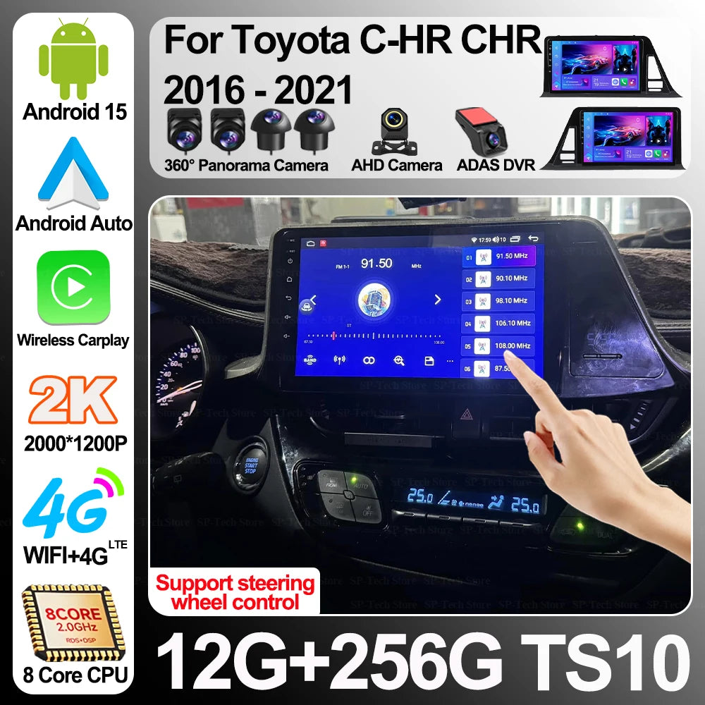 Android 16 For Toyota C-hr Chr 2016 2017 2018 2019 2020 2021 2020 Car Radio Gps Carplay Mu | AUTOKITSHOP
