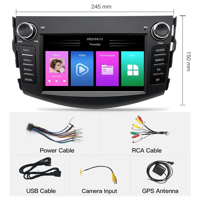 SZLELV Android 15 Car Radio Carplay Auto For Toyota RAV4 Rav 4 2006-2012 Multimedia Player