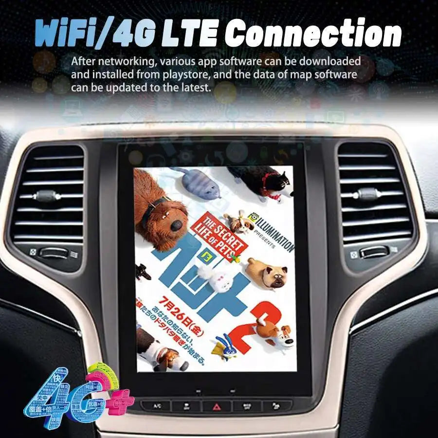 10.4inch/ 13.6 inch For Jeep Grand Cherokee 2014-2019 HD IPS Screen(Black/Golden color) Ca | AUTOKITSHOP