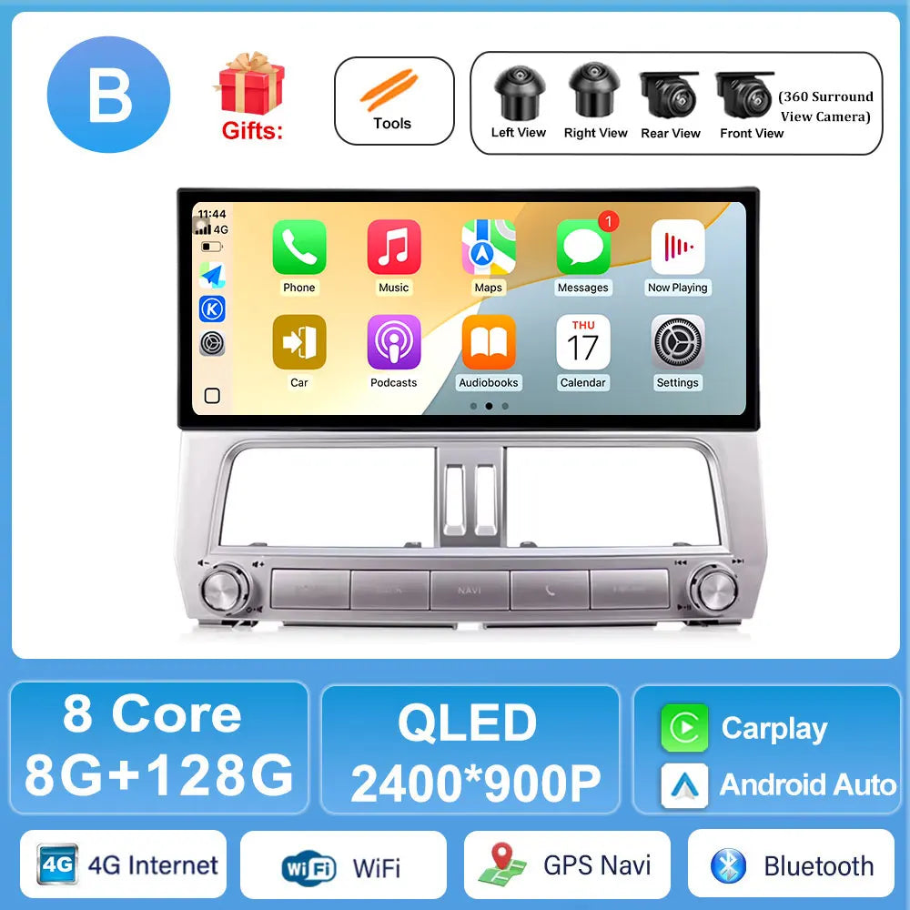 Toyota Land Cruiser Prado 150 2018-2022 Android Car Stereo with Carplay, GPS, WiFi | AUTOKITSHOP