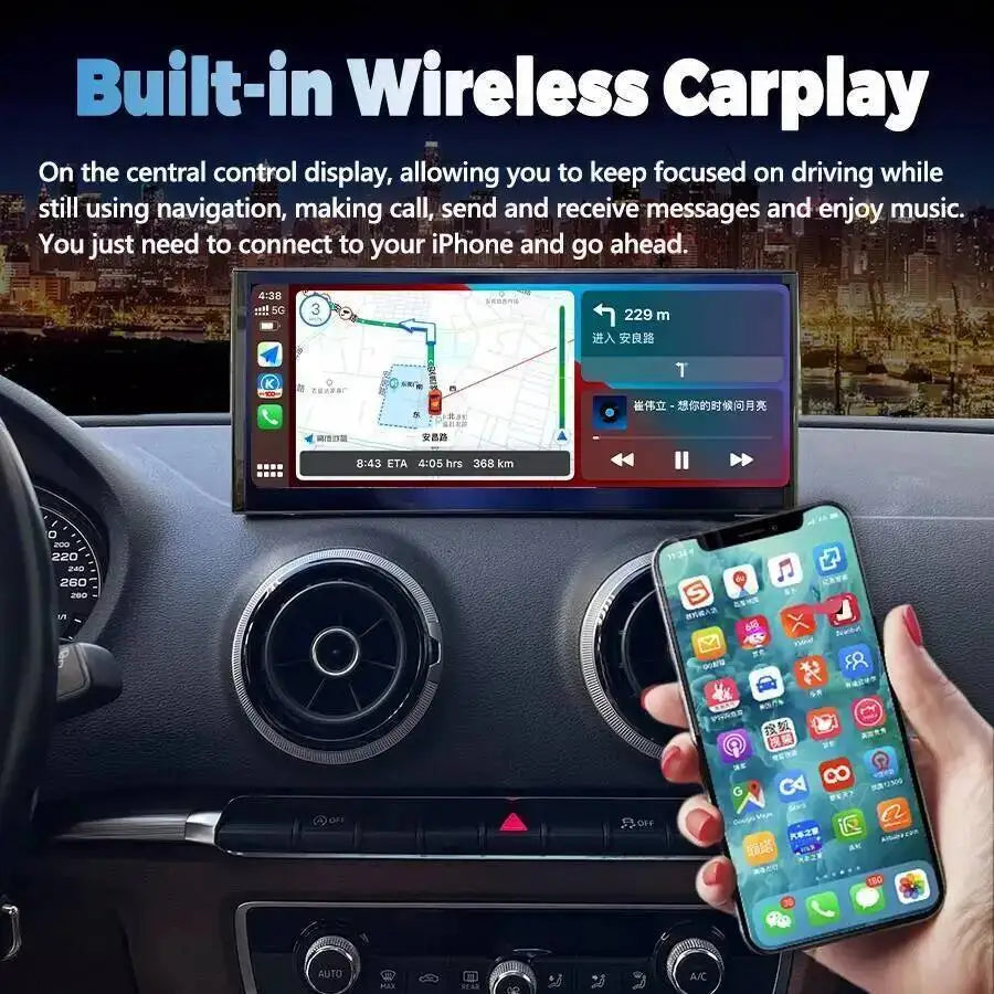 Android 14 Touch Screen For Audi A3 2013-2019 Multimedia Video Player GPS Navigation Auto