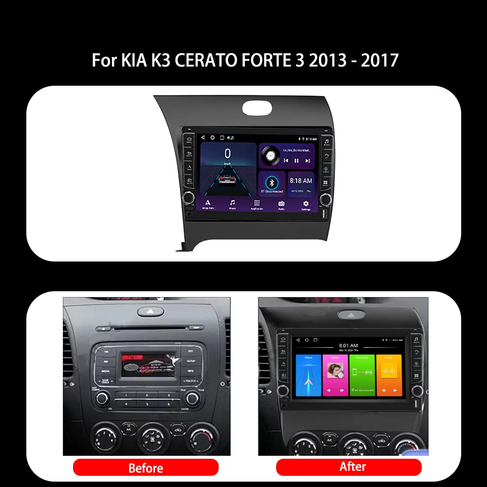 Android 15 Carplay Auto For KIA K3 CERATO FORTE 3 2013 2014 - 2017 video Player Multimedia | AUTOKITSHOP