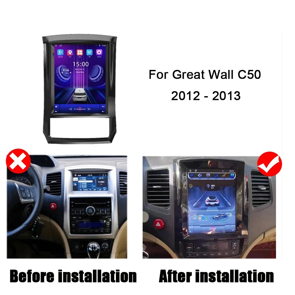 Car Radio Multimedia Video Player GPS Navigation Stereo For Great Wall C50 2012 - 2013 And