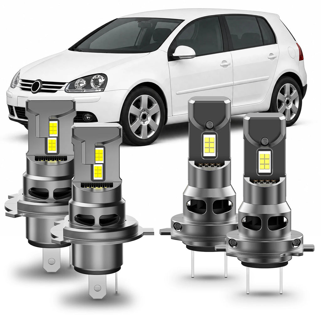 BEVINSEE H4+H7 LED Headlamp Kits Plug & Play CANBUS Error Free for VW for Golf MK4/MK5 Pol