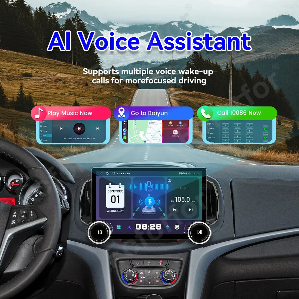 Sleek Modern 11.5 Inch Android 15 Luxury HD Display Wireless CarPlay Android Auto GPS Radi