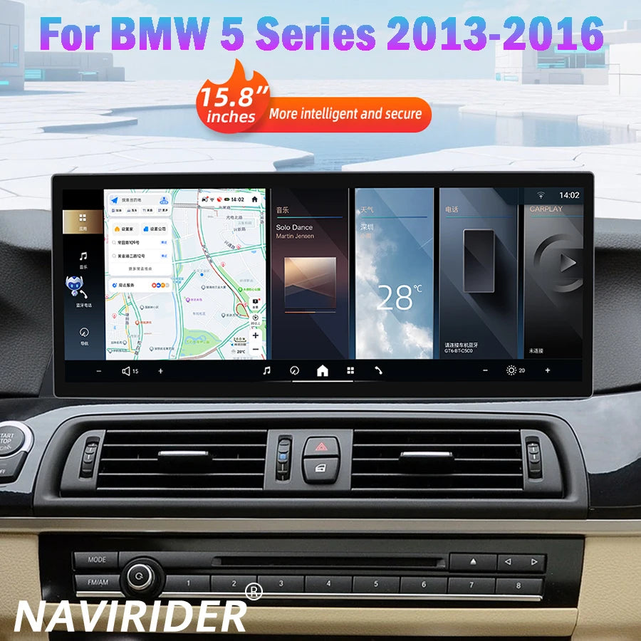 DSP Video Player Navigation Multimedia For BMW 5 Series 2013-2016 15.8Inch Android Auto GP