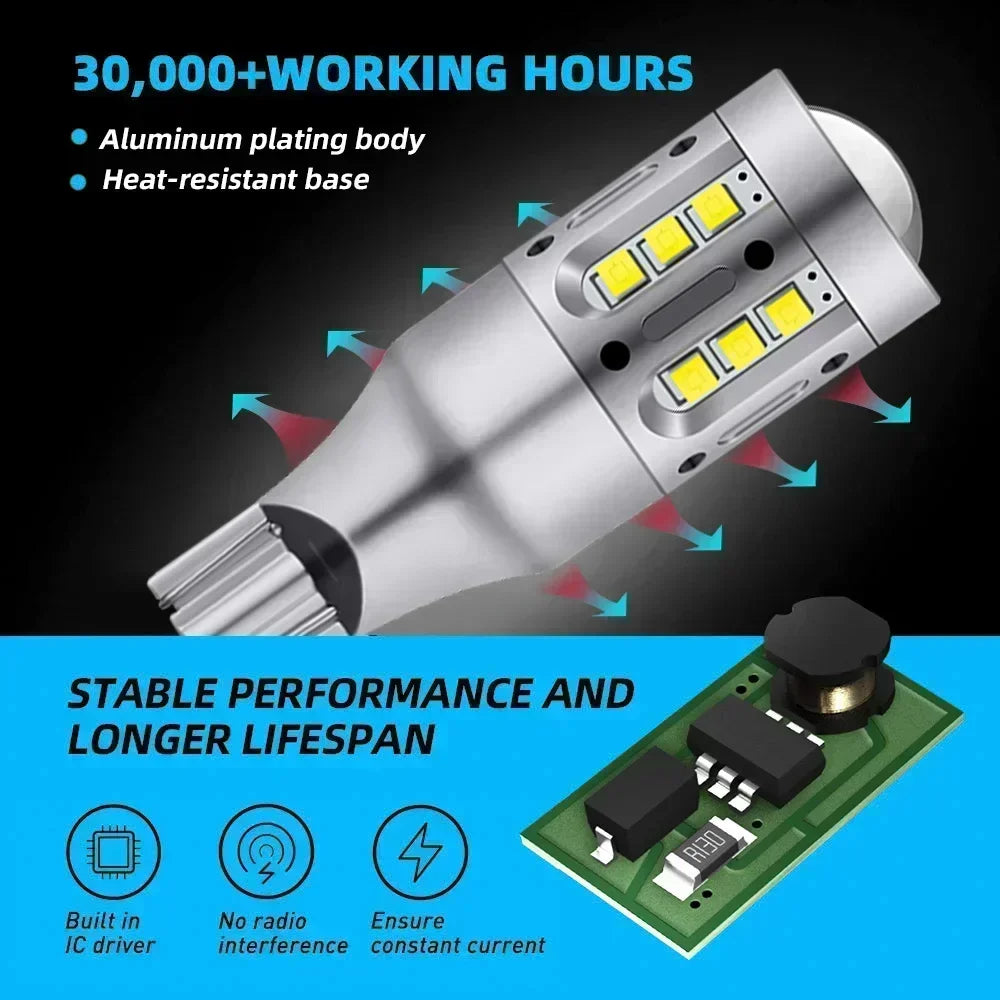 2-Piece LED Interior Light Kit for LED Reverse Light T15 W16W 1156 BA15S P21W W21W 7440 Accesso - Canbus Error-Free B...