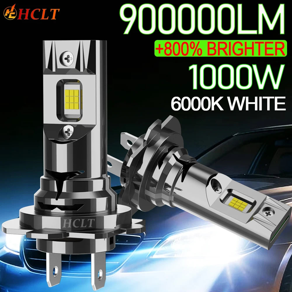 H4 H7 LED CANBUS Bulb 900000LM Wireless Plug And Play Led headlight 6000K Spotlight Upgrad