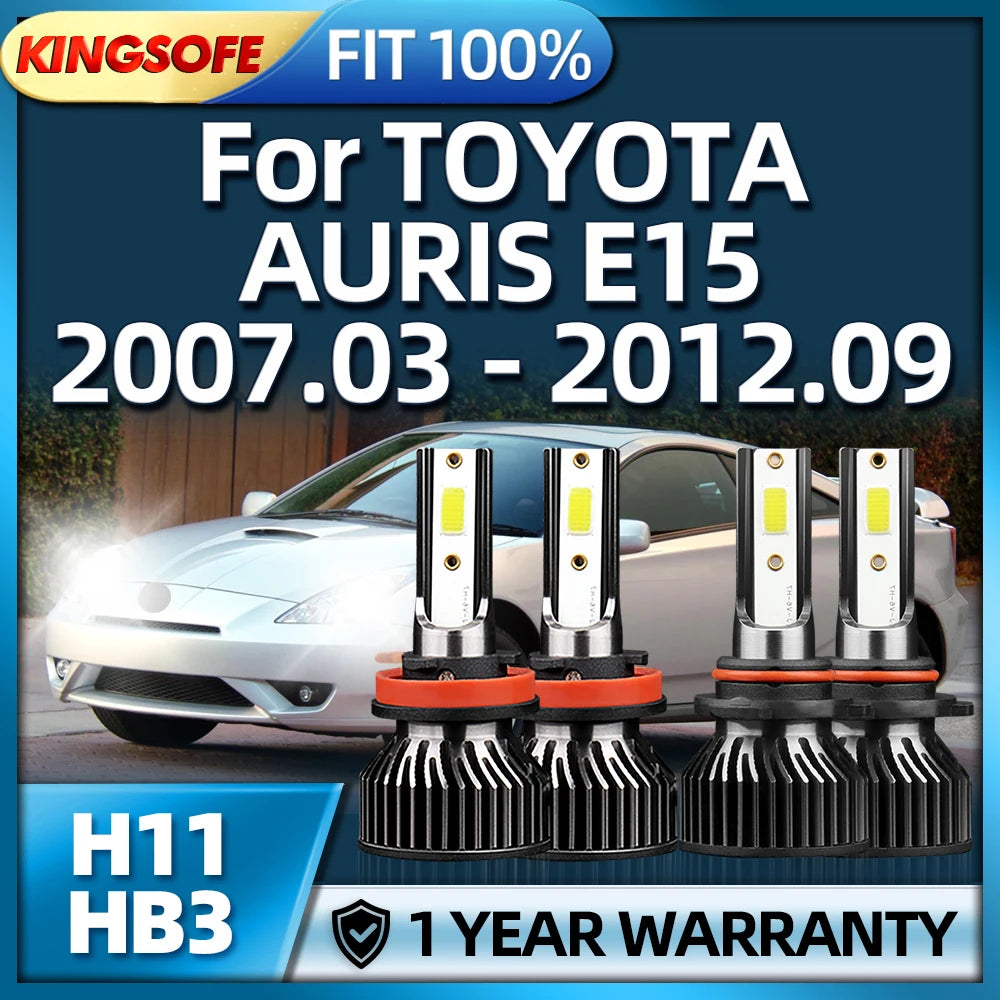 LED Headlights Kit 30000LM H11 HB3 Turbo Lamp 6000K Light For TOYOTA AURIS E15 2007 2008 2