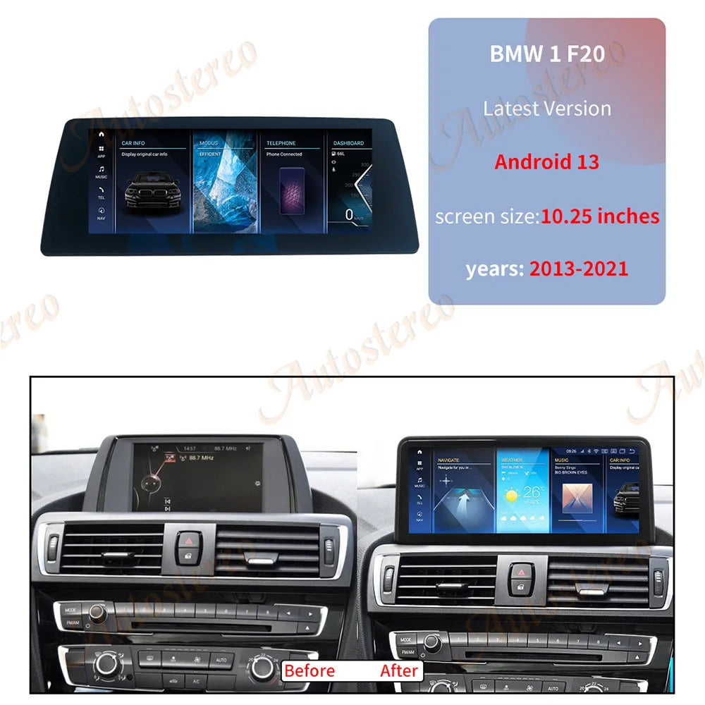 Carplay ID8 Android 13 For BMW 1 Series F20 F21 For BMW 2 Series F45 Car Radio Multimedia