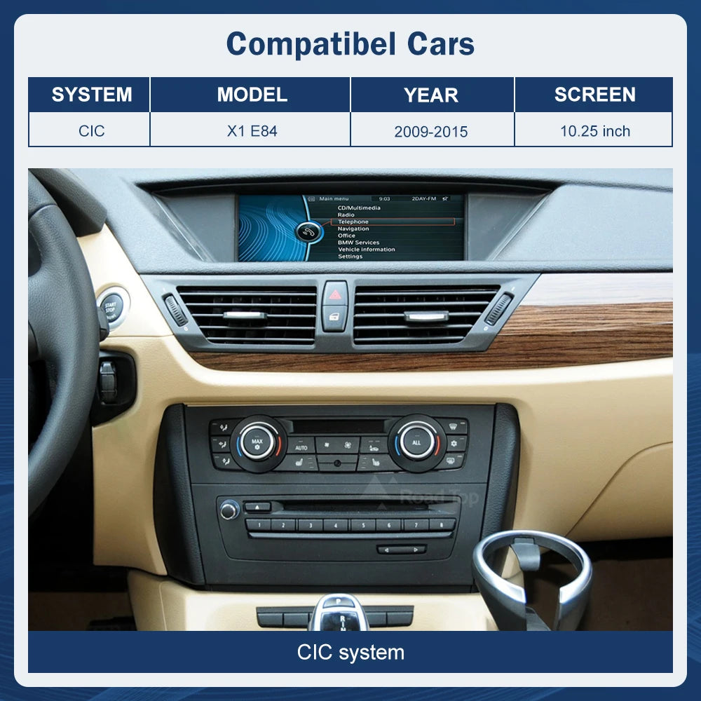 CN Road Top Wireless CarPlay Android Auto Car Multimedia For BMW X1 E84 2009-2015 CIC Scre | AUTOKITSHOP