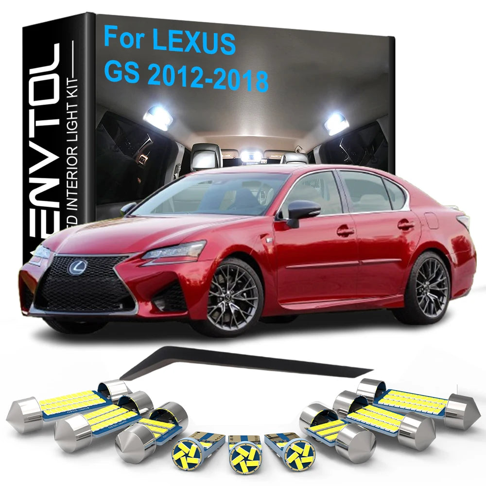 9-Piece LED Interior Light Kit for Lexus GS GS250 GS350 GS450h GS200t GSF GS-F - Canbus Error-Free Bulbs | AUTOKITSHOP