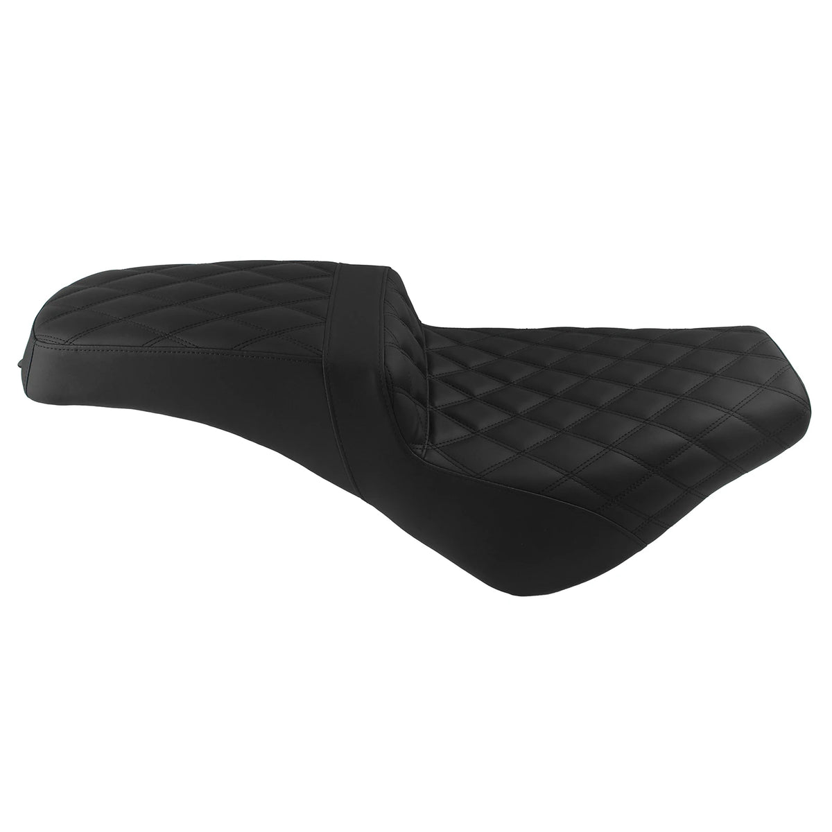 Black Two Up Motorcycle Complete Seat Driver & Passenger Cushion For Harley Softail Street Bob F - Automotive LED Light