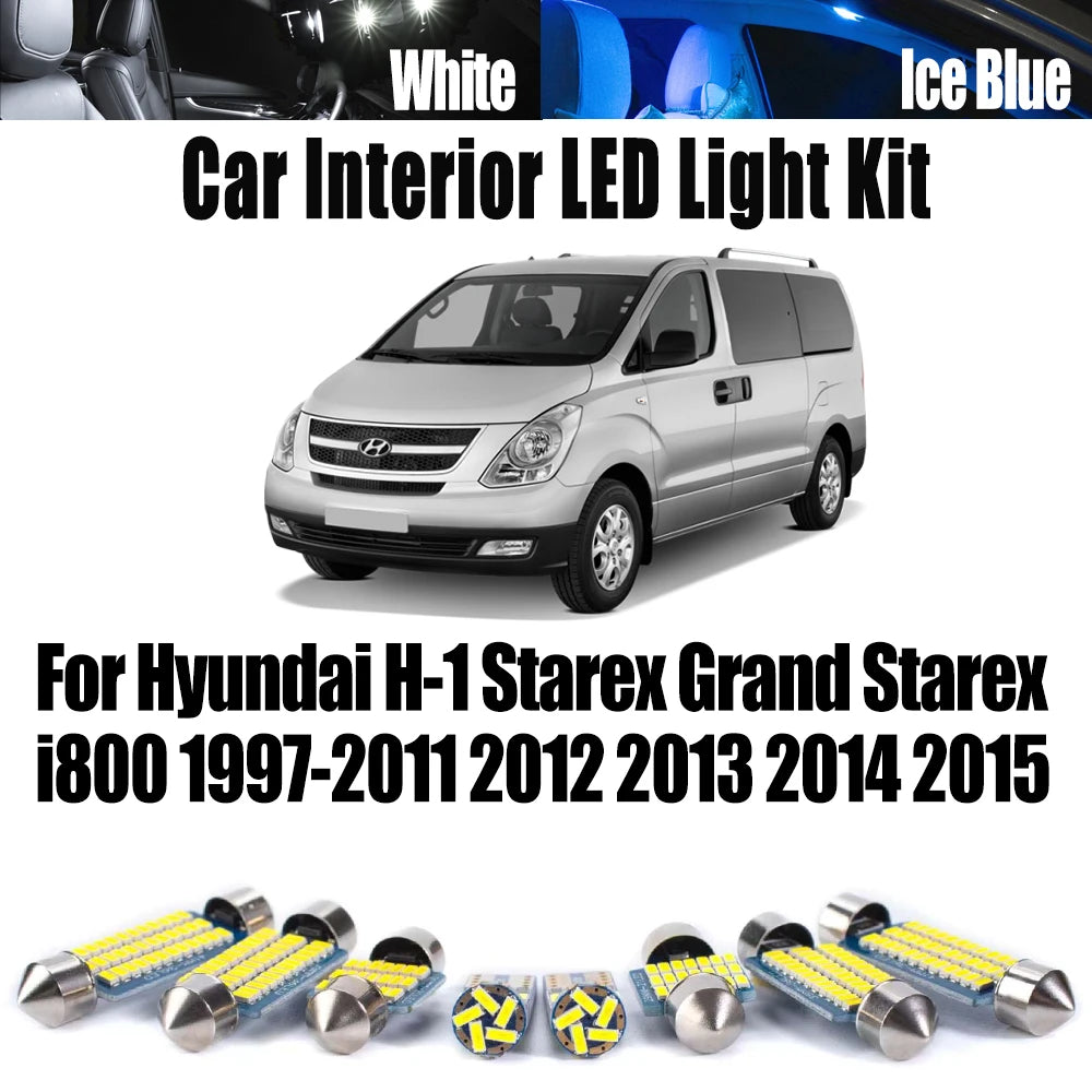LED Interior Light Kit for Hyundai H-1 Starex Grand Starex i800 1997-2011 - Canbus Dome Map Door Trunk Bulbs | AUTOKI...