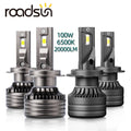 roadsun 2Pcs Lamp H7 H1 H11 LED Lights for Car Headlight Bulbs 100W 20000LM LED H4 Hi/Lo 9