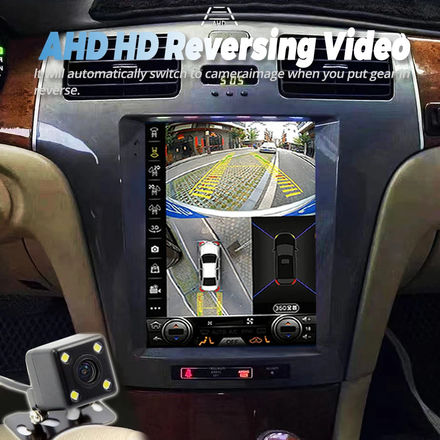 9.7'' Vertical Screen Android 15 DVD navi Car radio HU For Lexus ES300 ES330 XV30 ES 330 2