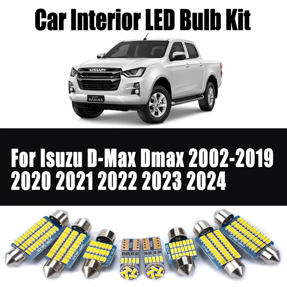 8-Piece LED Interior Light Kit for Isuzu D-Max Dmax 2002- 2020 - Canbus Dome Map Door Trunk Bulbs | AUTOKITSHOP