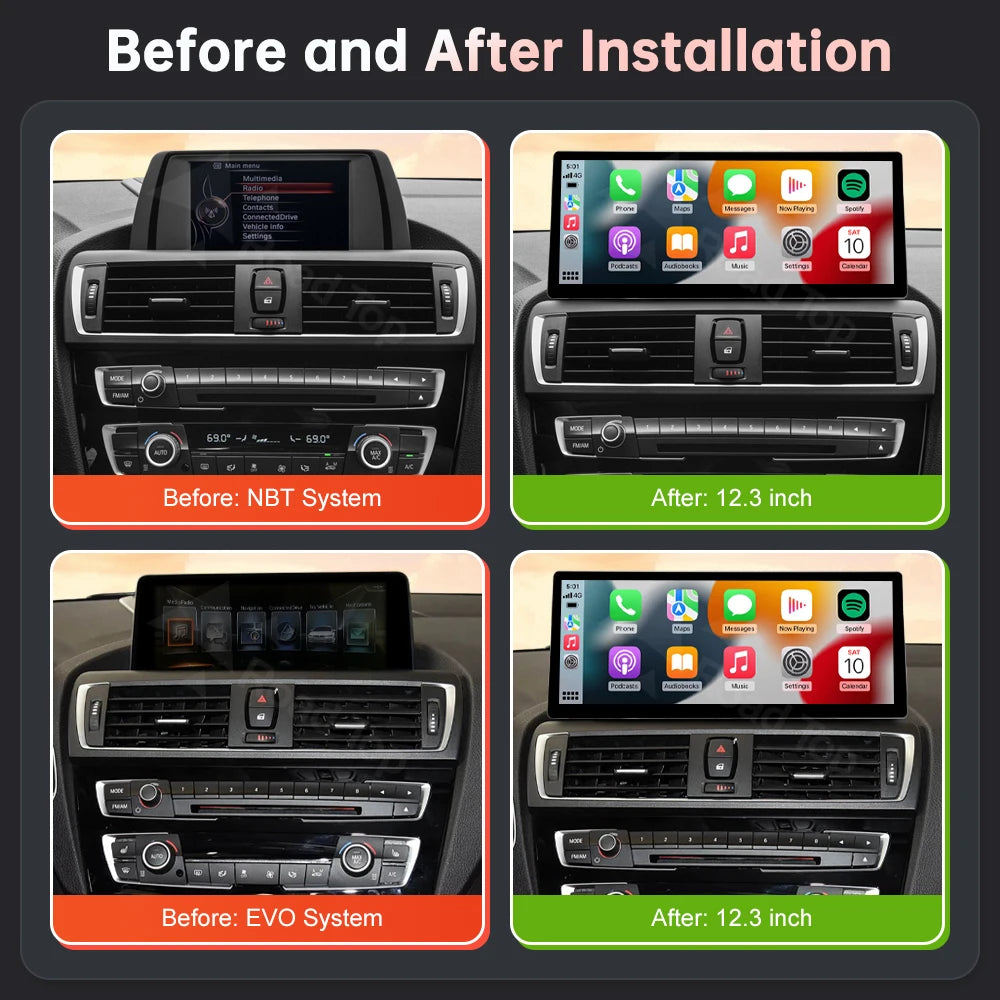 12.3'' Linux Touch Screen Car Multimedia Display Wireless Carplay Android Auto For BMW 1 2 | AUTOKITSHOP