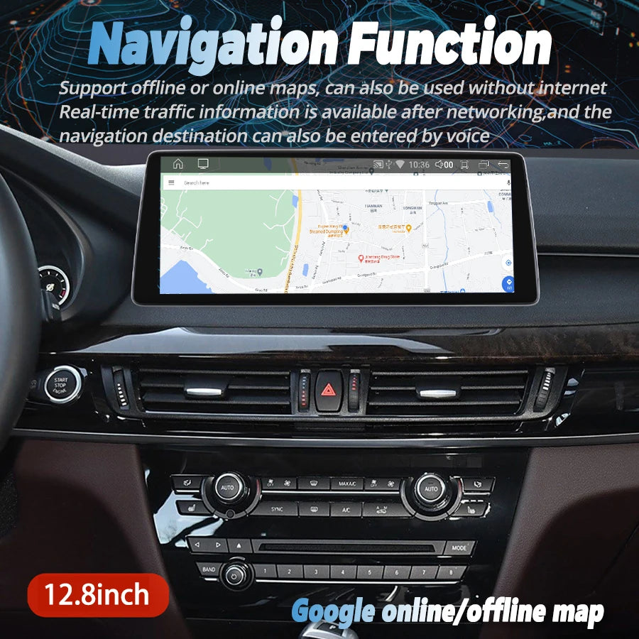 with 360 Car Radio Carplay Screen For BMW X5 F15 X6 F16 2018 Android 14 12.8'' BT Car Mult