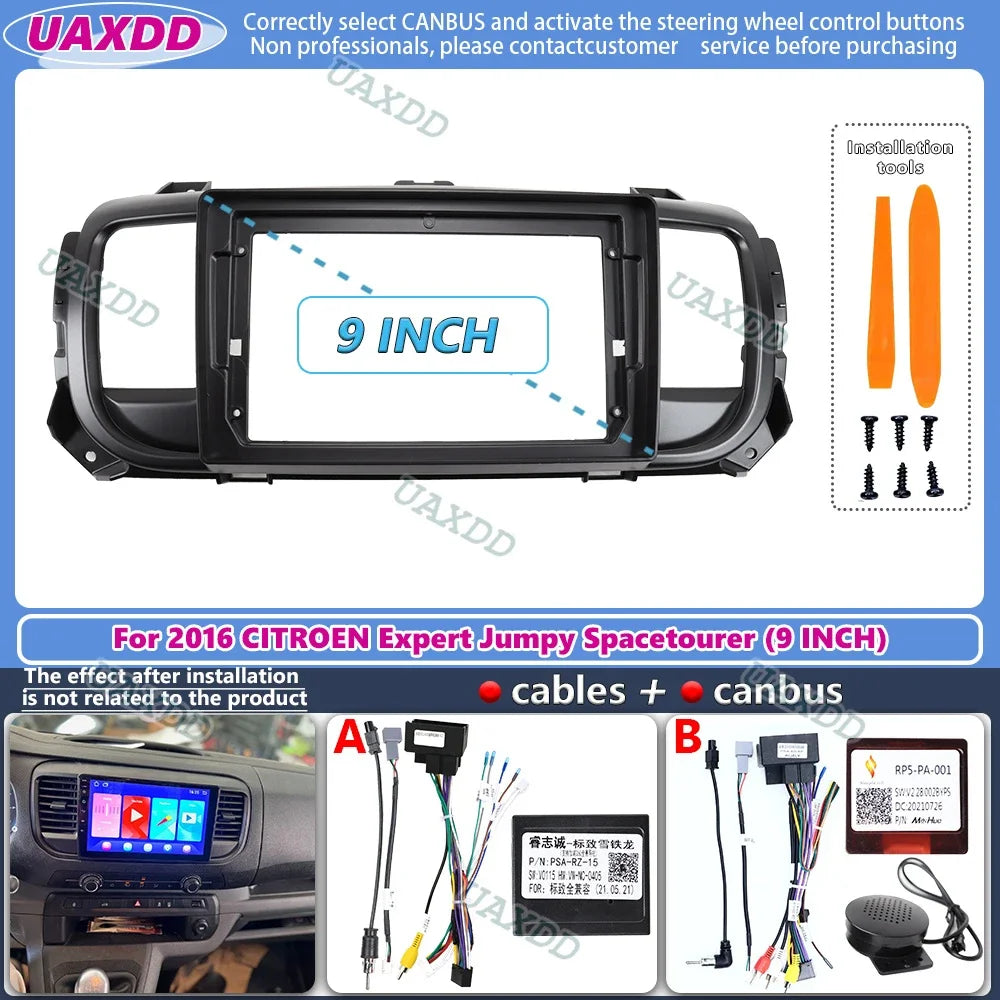 For 2016 CITROEN Expert Jumpy Spacetourer 9inch Car stereo radio Android frame panel fasci