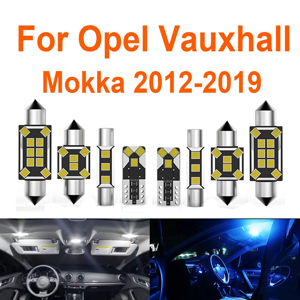 12-Piece LED Interior Light Kit for Opel Vauxhall Mokka X J13 - Canbus Error-Free Bulbs | AUTOKITSHOP