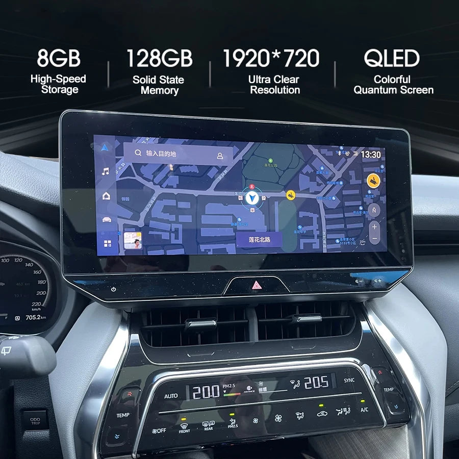 12.3inch Multimedia Carplay Head Unit Wide Screen Car Video Player 2Din Radio Stereo For K