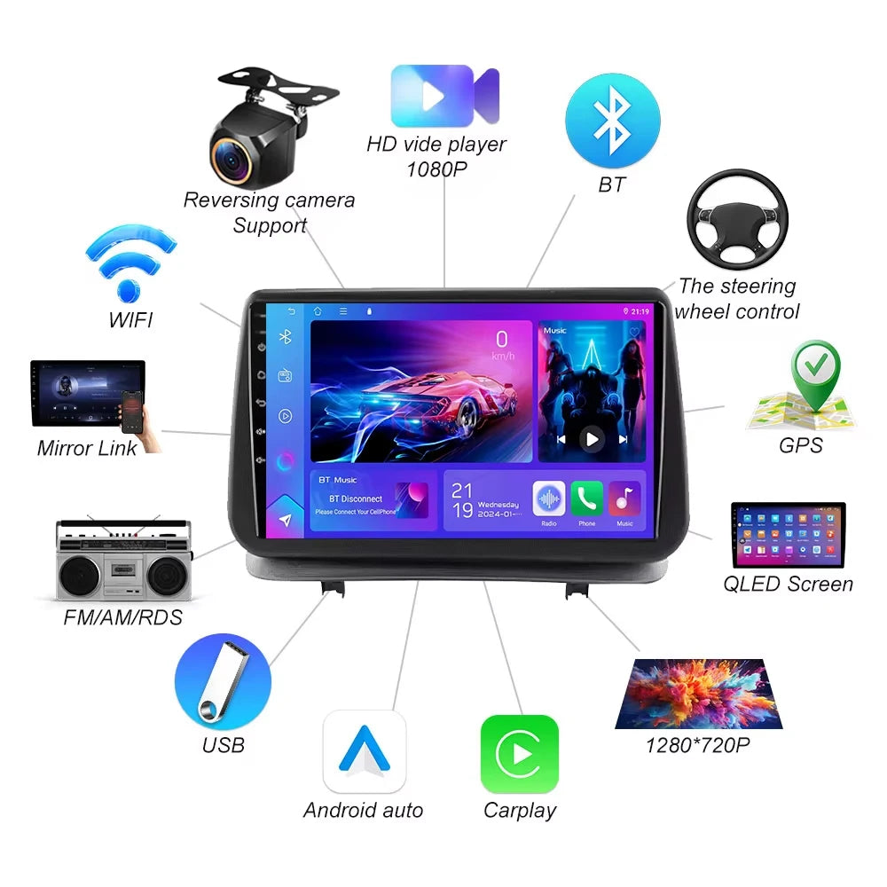 Android 16 For Renault Clio 3 Clio3 2005 2006 2007 2008 2009 - 2014 Carplay Car Radio Mult | AUTOKITSHOP