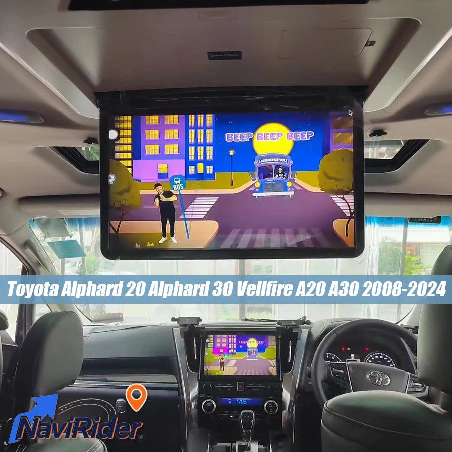 15.6" MP5 For Toyota Alphard 20 Alphard 30 Vellfire A20 A30 2008-2024 Car Bluetooth Roof C