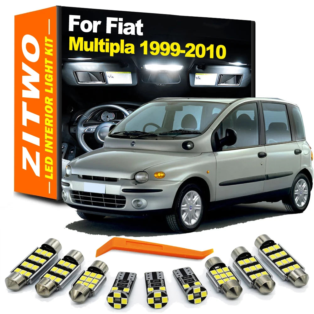 ZITWO 8Pcs Canbus No Error LED Bulb Interior Dome Reading Light Kit For Fiat Mul for Fiat 1999-2004 - Canbus LED Car Lig