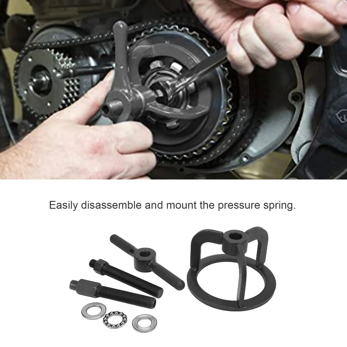 Motorcycle Clutch Spring Compressor Compression Tool Removing Installing Set HD‑38515A Replaceme - Automotive LED Light