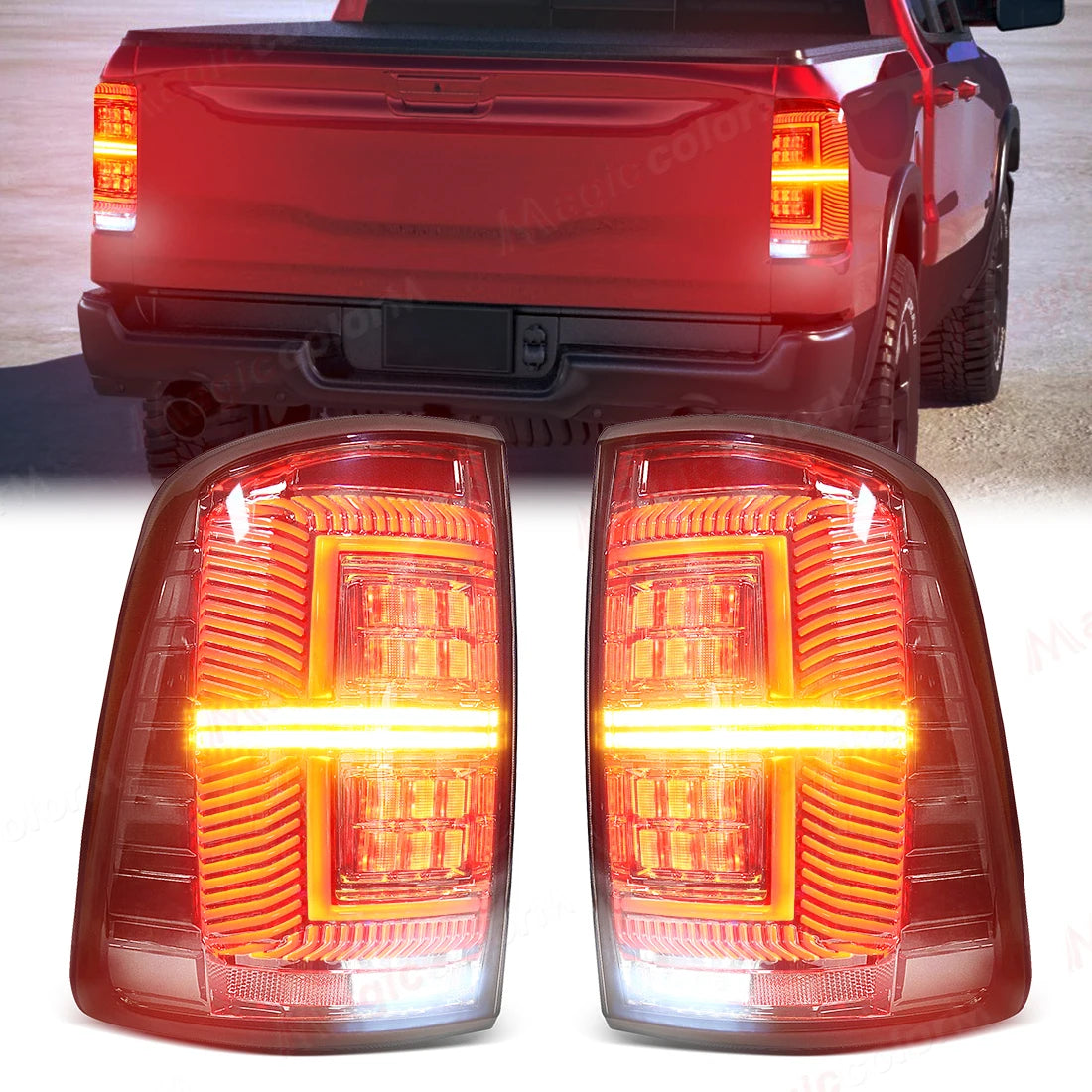 Pair of LED Tail Lamps For Dodge Ram 1500 2500 3500 2009 2010 2011 2012 - 2017 2018 Rear D | AUTOKITSHOP