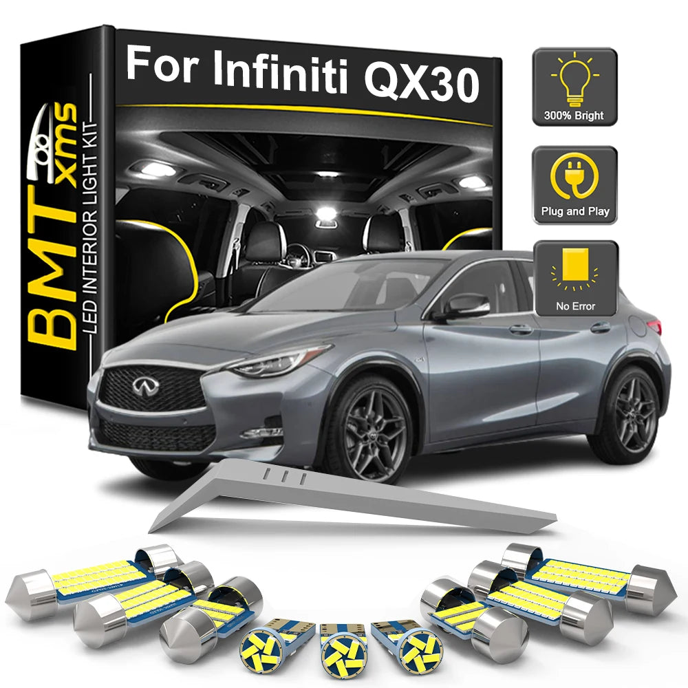 7-Piece LED Interior Light Kit for Infiniti QX30 - Canbus Error-Free Bulbs | AUTOKITSHOP