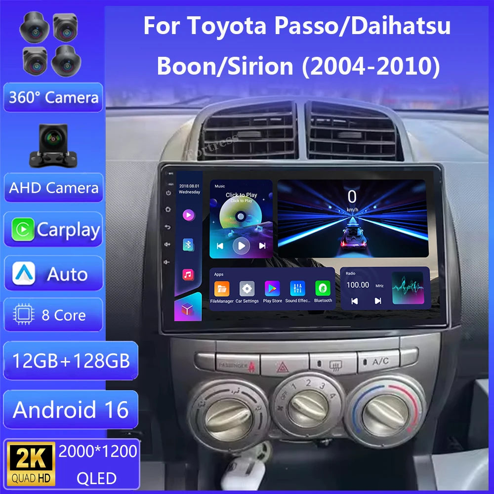 Android16 Radio For Toyota Passo Daihatsu Boon Sirion Subaru Justy Perodua Myvi Navigation