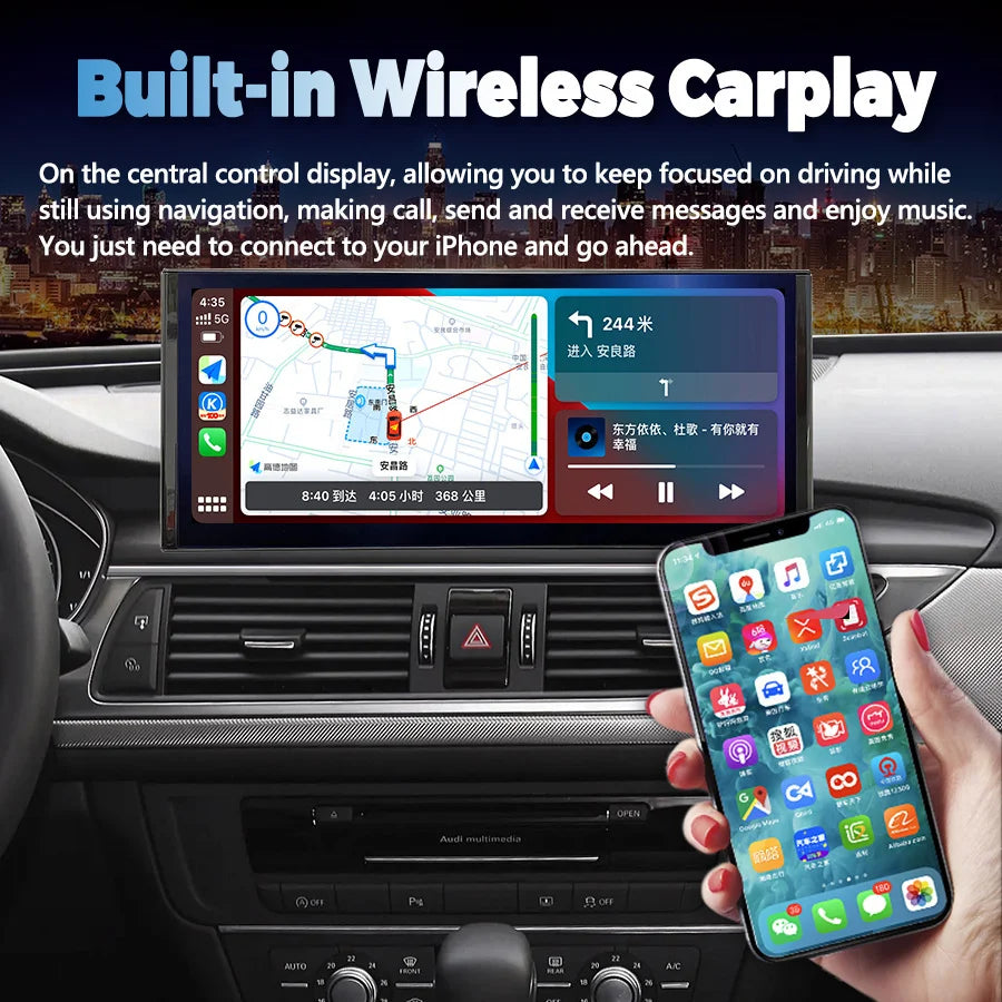 For AUDI A6 A7 2009-2018 Android 13 Car Radio Multimedia Video Player Stereo 4G GPS Naviga