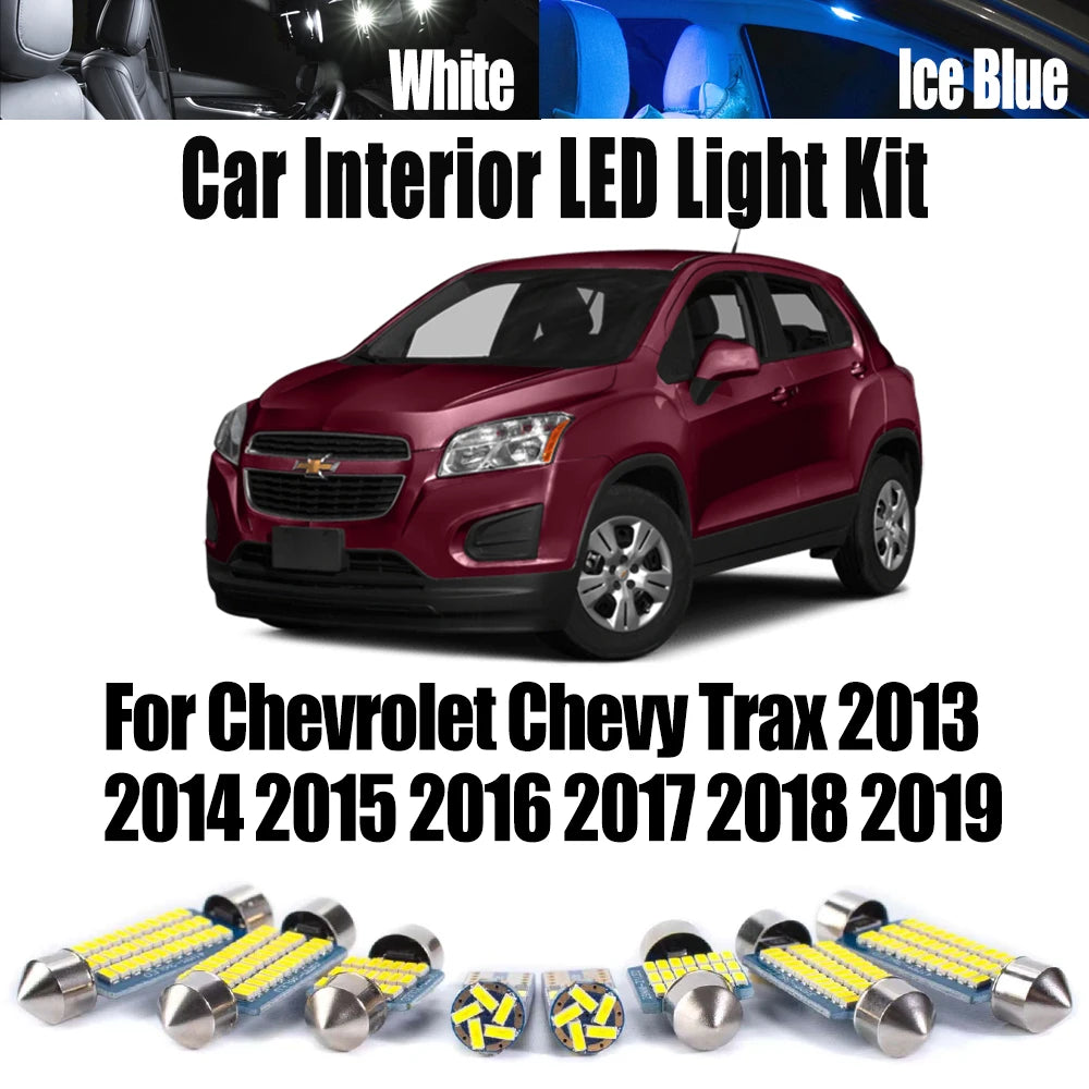 13-Piece LED Interior Light Kit for Chevrolet Chevy Trax 2016-2018 - Canbus Dome Map Door Trunk Bulbs | AUTOKITSHOP