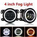 4 inch Round LED Front Driving Fog Lights White Amber DRL For Wrangler JK Dodge Journey Magnum C - LED Daytime Running L