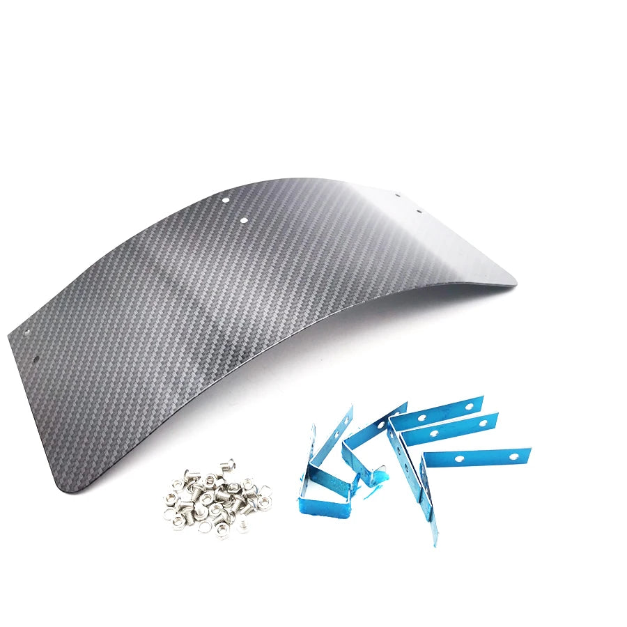 Car 2.5"-5.5" Cold Air Intake Filter Cover Heat Shield Carbon Fiber Look Metal