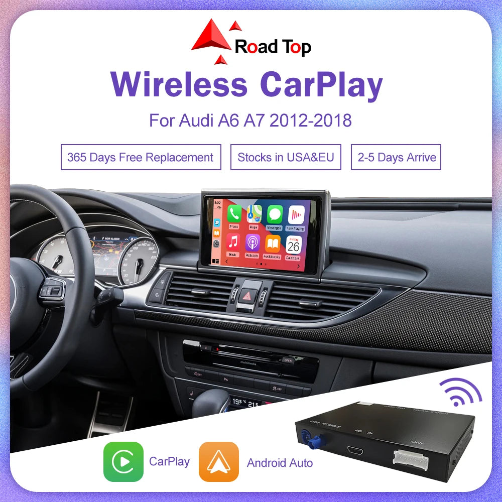 Wireless CarPlay for Audi A6 A7 2012-2018, with Android Auto Interface Mirror Link AirPlay | AUTOKITSHOP