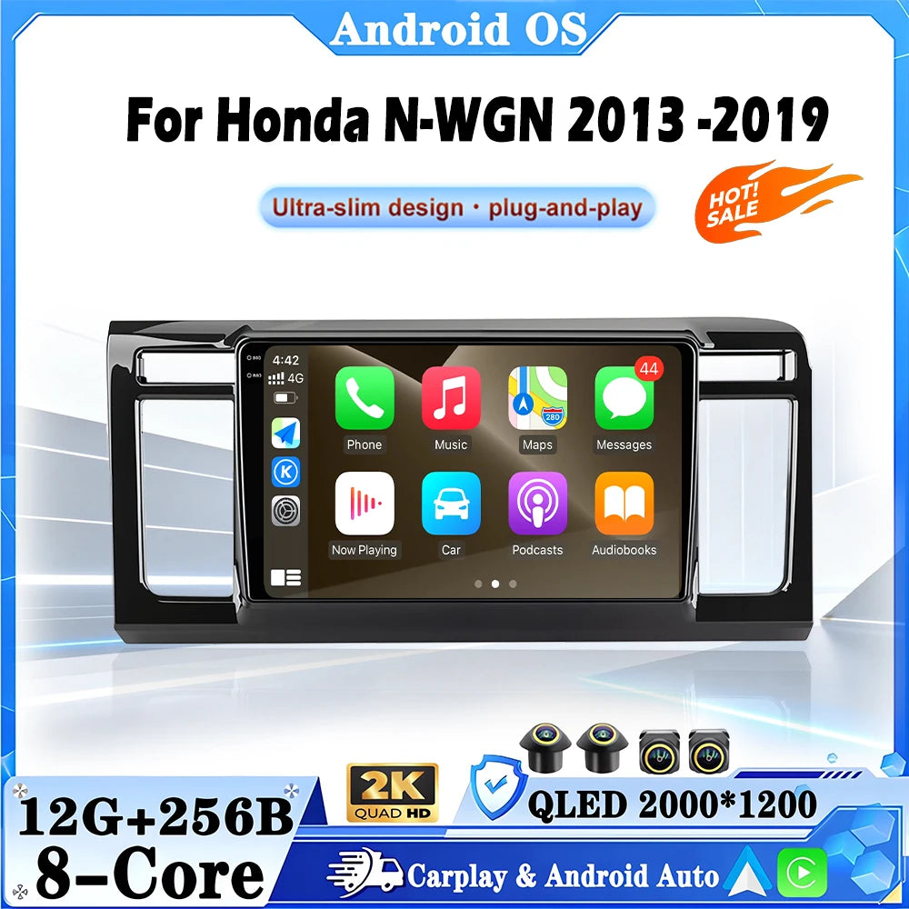 Car Radio Android 16 For Honda N-WGN 2013-2019 Carplay Stereo Head Unit Multimedia Video P