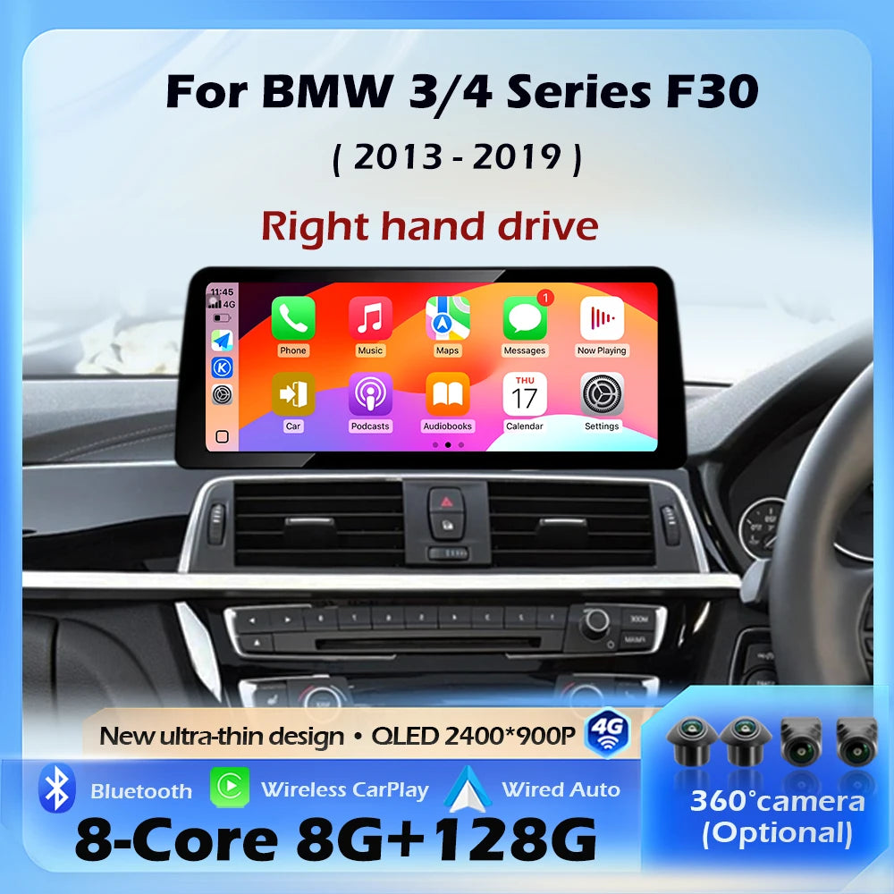 Right Hand Drive 12.3inch Android 16 For BMW 3/4 Series F30 F31 F32 F33 F34 F36 2013-2019