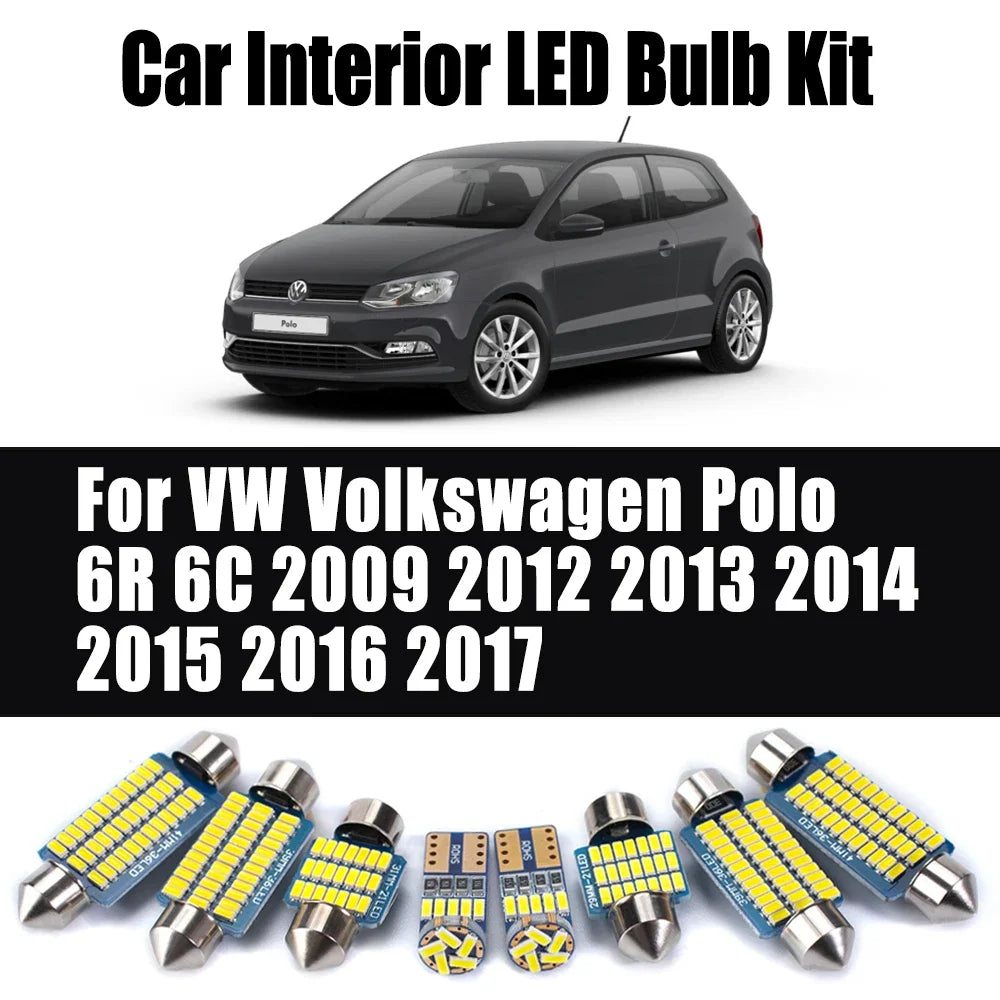 13-Piece LED Interior Light Kit for VW Volkswagen Polo 6R 6C - Canbus Error-Free Bulbs | AUTOKITSHOP