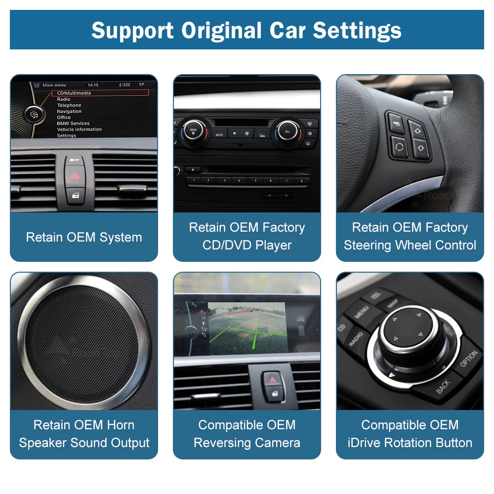 Wireless CarPlay Linux Touch Screen Multimedia Display For BMW 1 Series E81 E82 E87 E88 CC | AUTOKITSHOP
