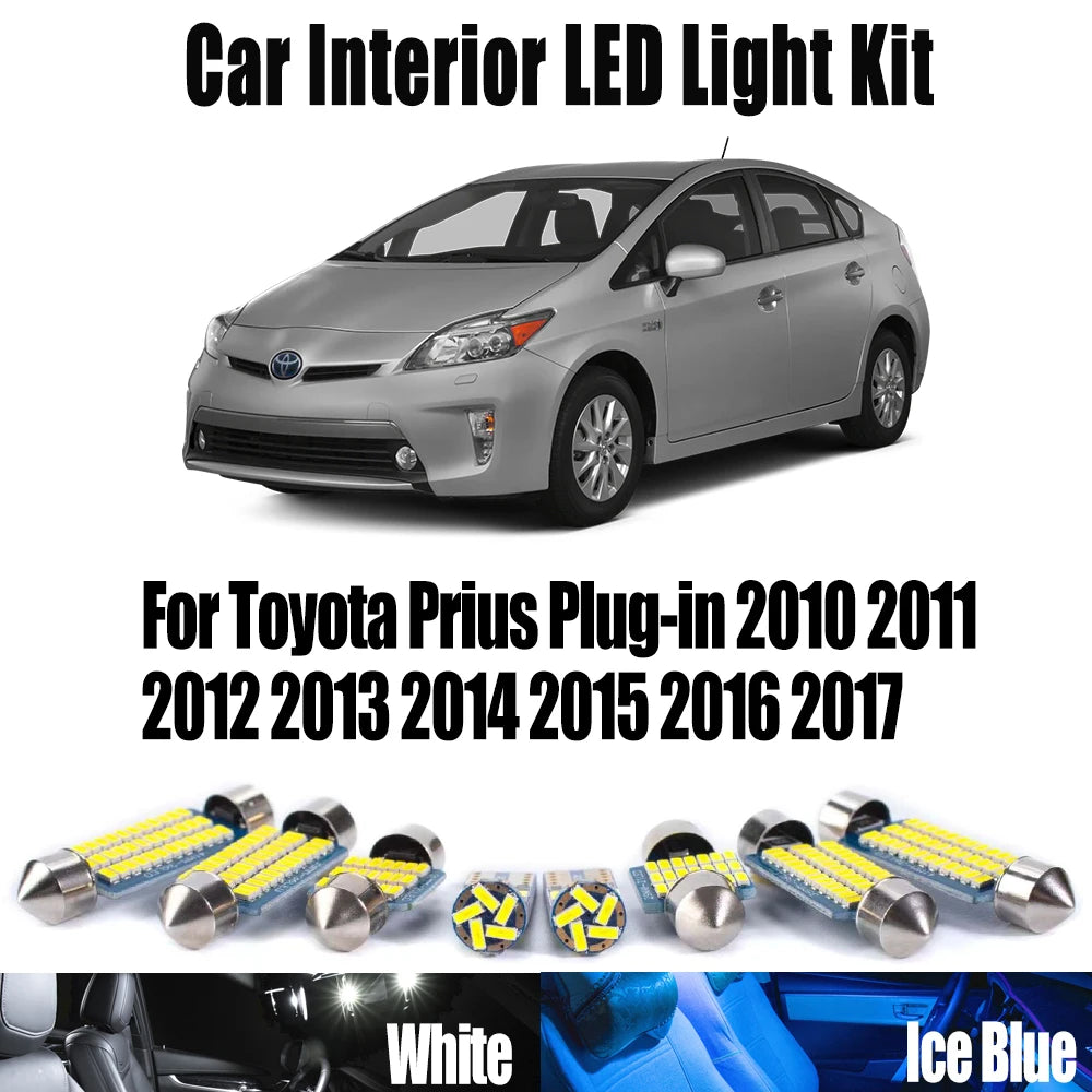 12-Piece LED Interior Light Kit for Toyota Prius Plug-in 2010 - 2012 - Canbus Dome Map Door Trunk Bulbs | AUTOKITSHOP