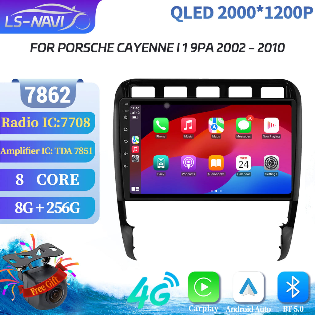 Car Radio Android 14 For Porsche Cayenne I 1 9PA 2002-2010 Multimedia Center Carplay Wirel