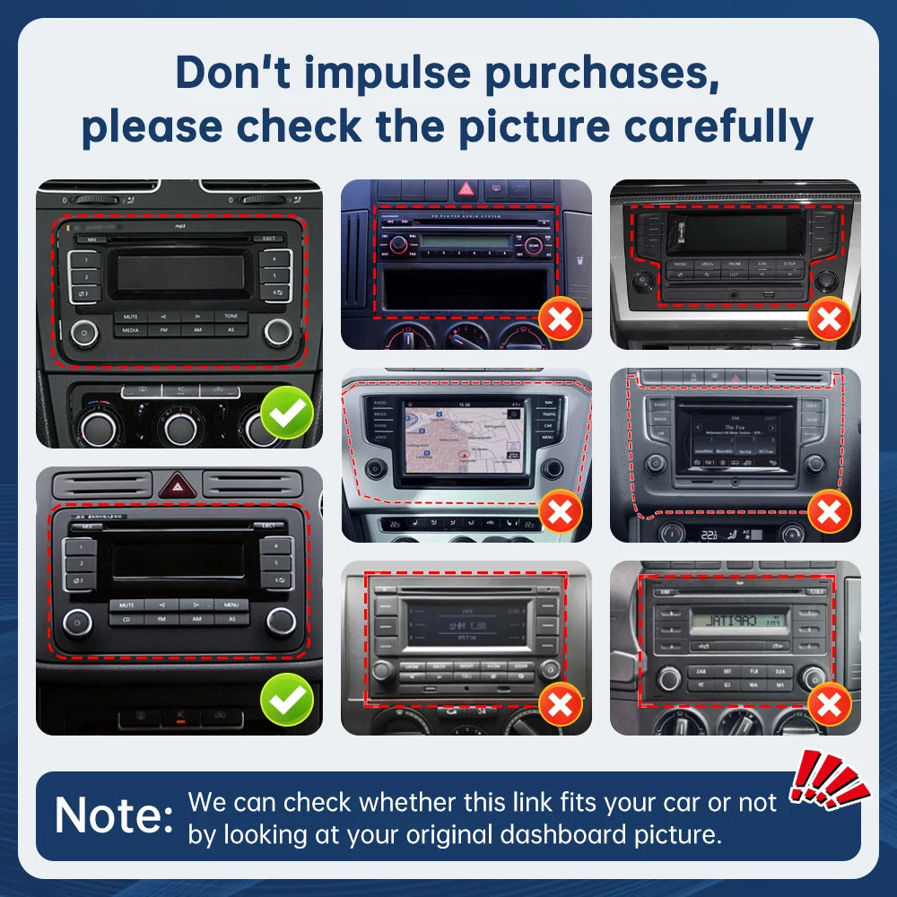 Road Top 7" HD Car Radio Wireless CarPlay Android Auto Stereo Audio For Volkswagen/Seat/Sk | AUTOKITSHOP
